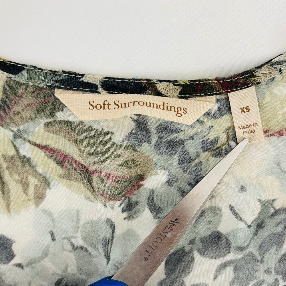 Soft Surroundings Kimono Womens XS Open Cardigan Semi Sheer Floral Embroidered - Picture 7 of 10